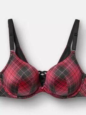 Torrid Verona Red Plaid Contour Bra